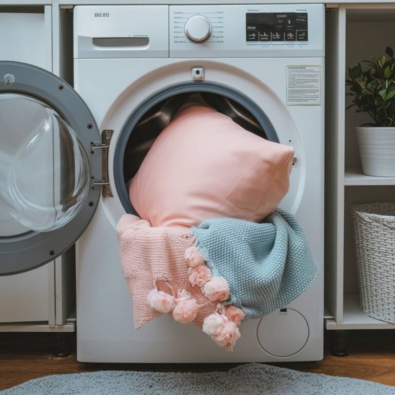 1 cốc là đủ để giữ cho gối của bạn sạch sẽ và mềm mại. Ngâm và cho vào máy giặt sau 2 giờ. Giặt gối