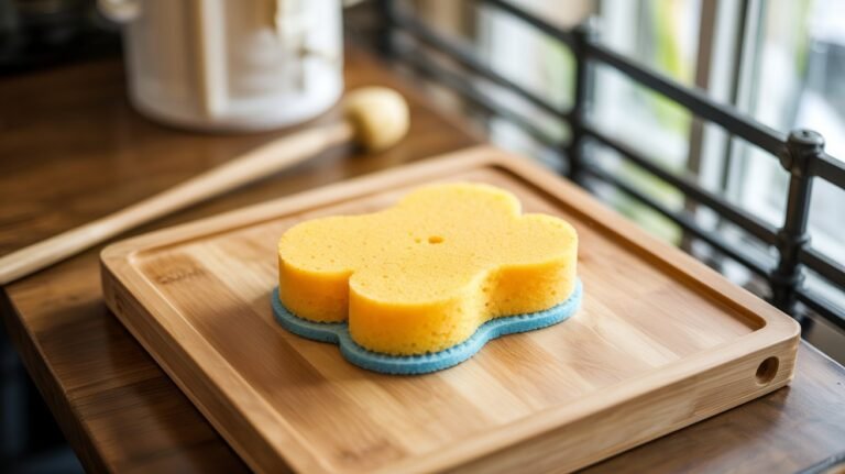 Cắt một góc của miếng bọt biển rửa bát. Mẹo tuyệt vời này đã giúp ích cho nhiều gia đình.