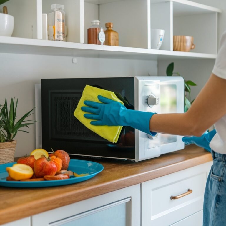 Lau sạch thành lò để loại bỏ mỡ cháy. Nó có thể làm sạch ngay cả lò nướng rất bẩn mà không cần dùng đến hóa chất mạnh.